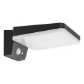 Rabalux - LED stmievateľné solárne nástenné svietidlo so senzorom LED/4,4W/3,7V IP54 čierna 2200 mAh