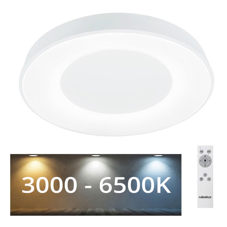 Rabalux - LED Stmievateľné stropné svietidlo LED/38W/230V 3000-6500K biela + diaľkové ovládanie pr. 48 cm
