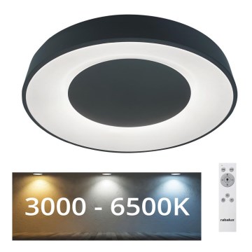 Rabalux - LED Stmievateľné stropné svietidlo LED/38W/230V čierna 3000-6500K + diaľkové ovládanie pr. 48 cm