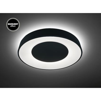 Rabalux - LED Stmievateľné stropné svietidlo LED/38W/230V čierna 3000-6500K + diaľkové ovládanie pr. 48 cm