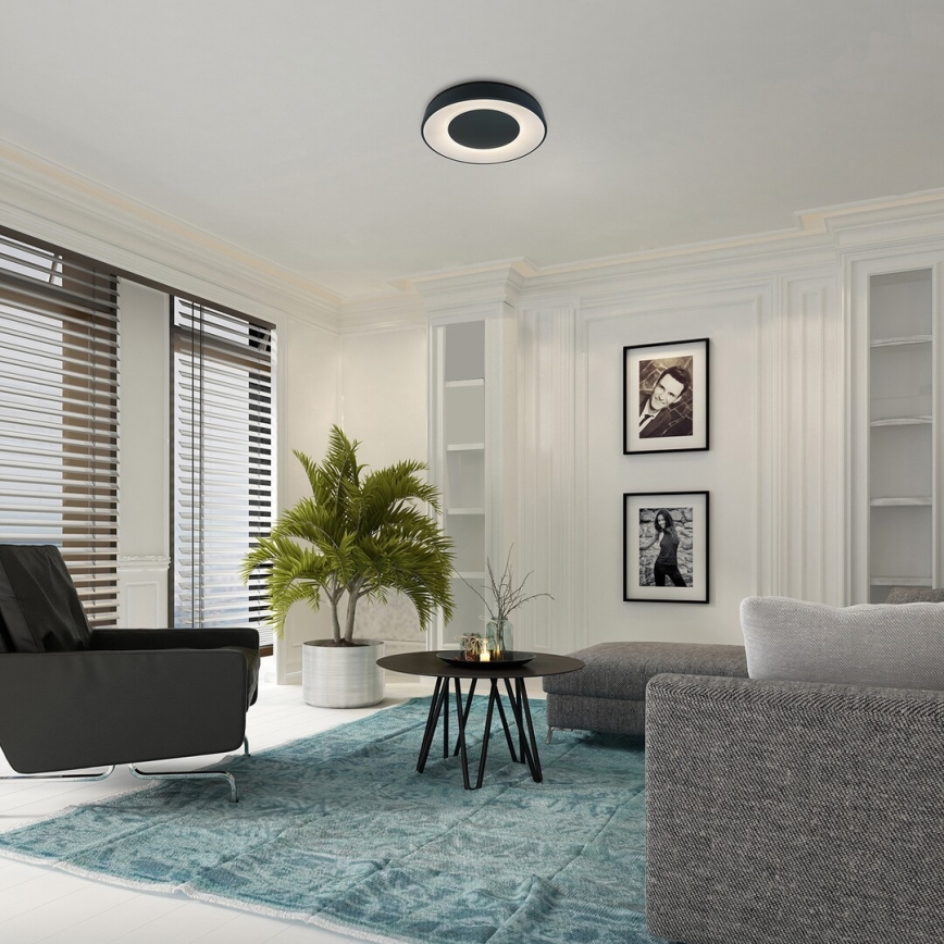 Rabalux - LED Stmievateľné stropné svietidlo LED/38W/230V čierna 3000-6500K + diaľkové ovládanie pr. 48 cm