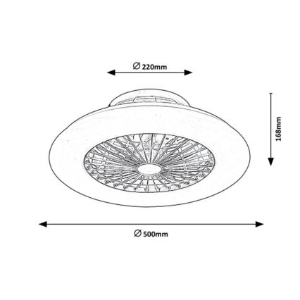 Rabalux - LED Stmievateľné stropné svietidlo s ventilátorom LED/30W/230V + 3000-6500K + diaľkové ovládanie