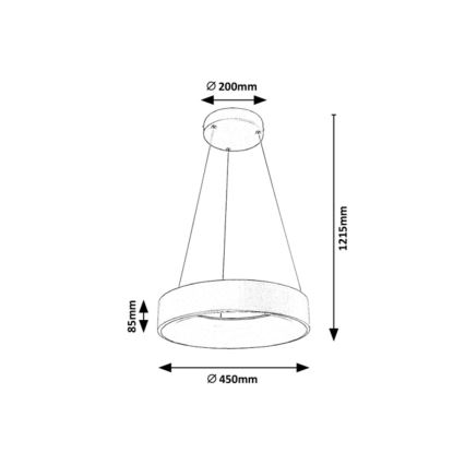 Rabalux - LED Stmievateľný luster na lanku LED/24W/230V okrúhly 3000-6000K + diaľkové ovládanie