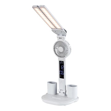 Rabalux - stmievateľná stolná LED lampa s ventilátorom a LED displejom/7W/5V 3000/4000/6500K