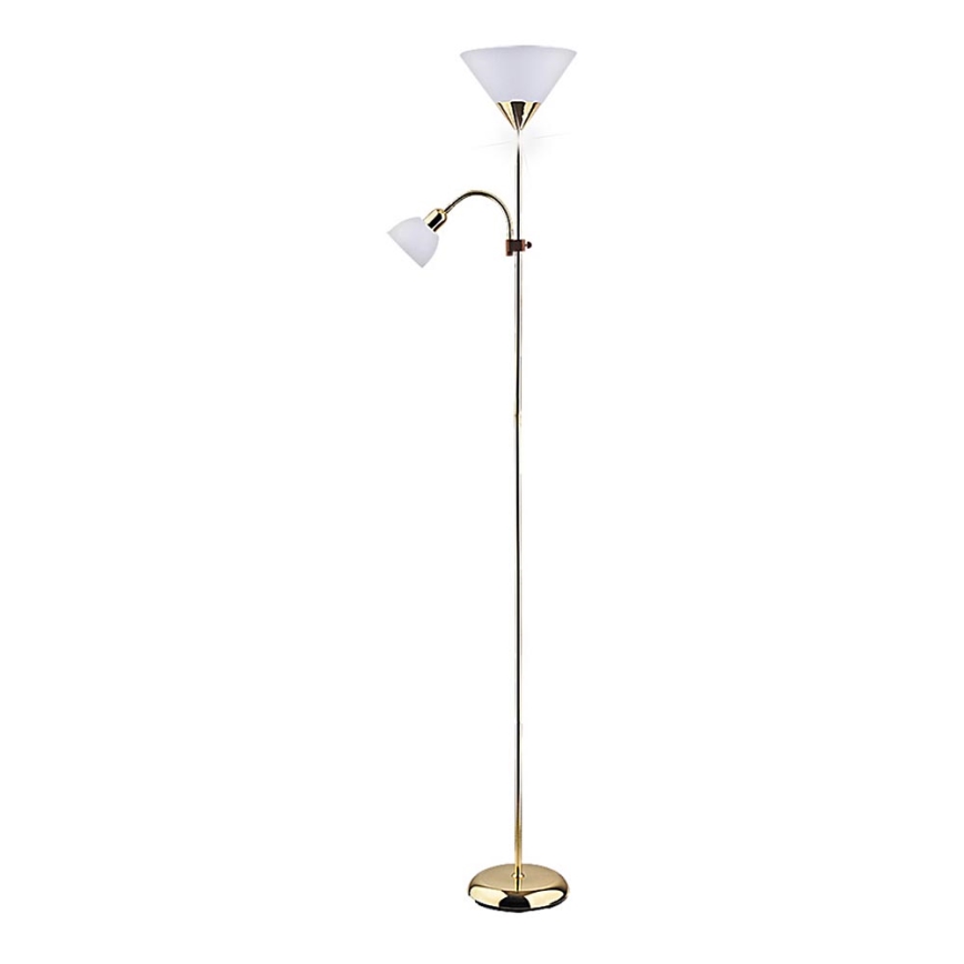 Rabalux - stojacia lampa 1xE27/100W+E14/25W zlatá/biela