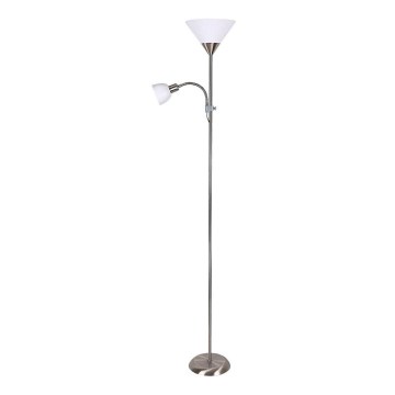 Rabalux - Stojacia lampa ACTION 1xE27/100W/230V + 1xE14/25W matný chróm/biela