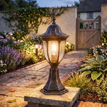 Rabalux - Vonkajšia lampa 1xE27/60W/230V IP43 zlatá/patina/čierna