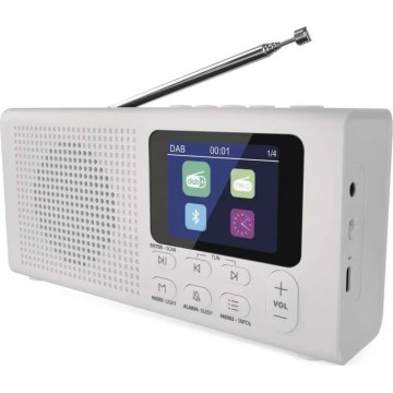 Rádio DAB DAB+ FM 3W/5V/4xAA biela