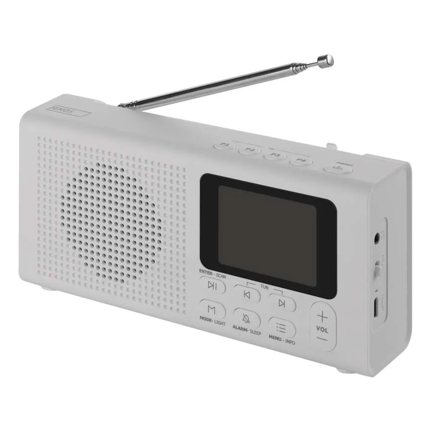 Rádio DAB DAB+ FM 3W/5V/4xAA biela
