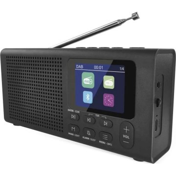 Rádio DAB DAB+ FM 3W/5V/4xAA čierna