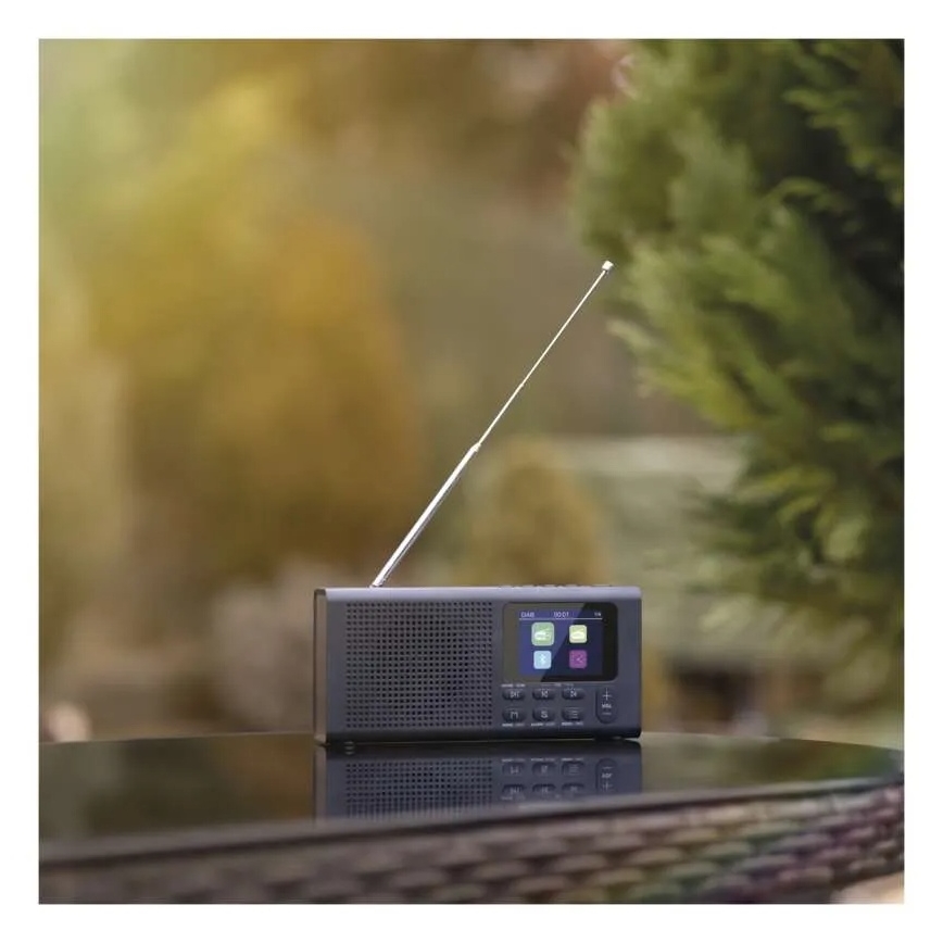 Rádio DAB DAB+ FM 3W/5V/4xAA čierna