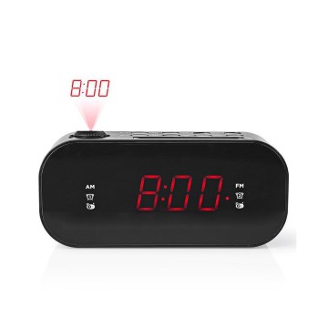 Rádiobudík s LED displejom a projektorom 230V