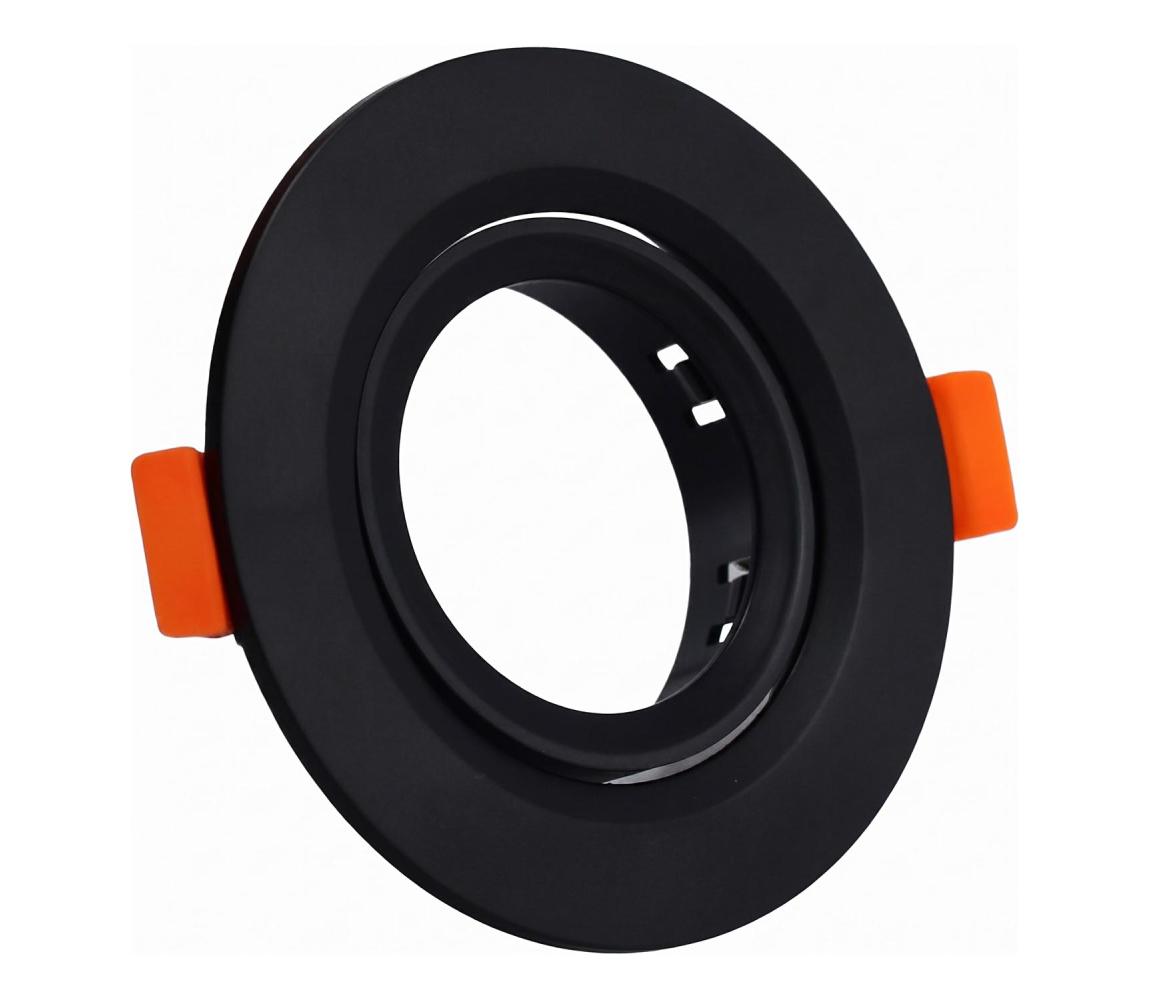 Rámček pre podhľadové svietidlo GU10, priemer 9 cm, čierny SR006