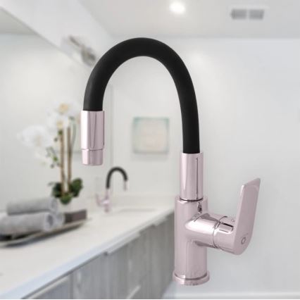 RAV Slezák CO119.0/15 - Drezová batéria s flexibilným ramenom COLORADO 25 cm čierna/lesklý chróm