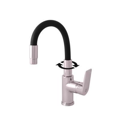 RAV Slezák CO119.0/15 - Drezová batéria s flexibilným ramenom COLORADO 25 cm čierna/lesklý chróm