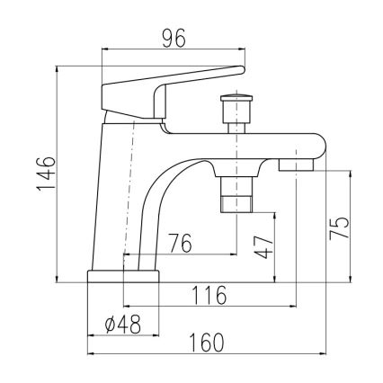 RAV Slezák CO148.0 - Vaňová batéria COLORADO 14,6 cm lesklý chróm
