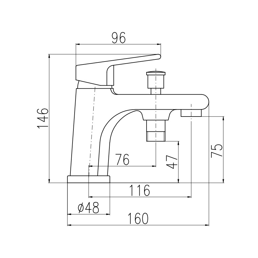 RAV Slezák CO148.0 - Vaňová batéria COLORADO 14,6 cm lesklý chróm