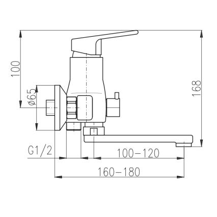 RAV Slezák CO151.5 - Vaňová batéria COLORADO lesklý chróm