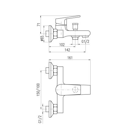 RAV Slezák CO154.5CMATZ - Vaňová batéria COLORADO čierna/zlatá