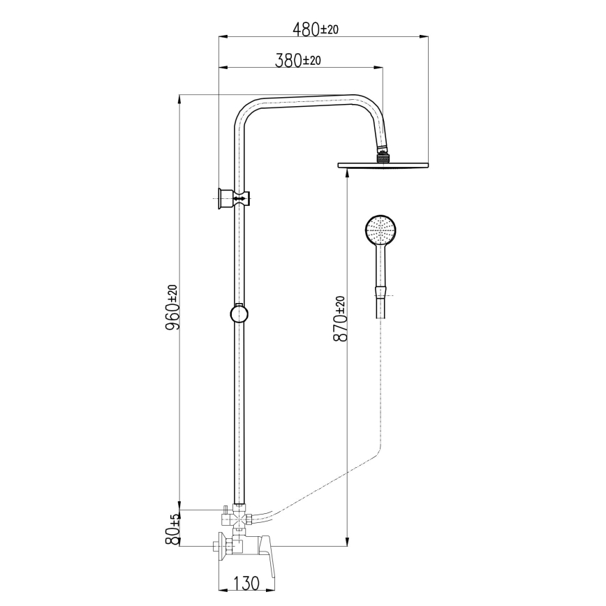 RAV Slezák CO182.5/7 - Sprchová súprava s vodovodnou batériou COLORADO lesklý chróm