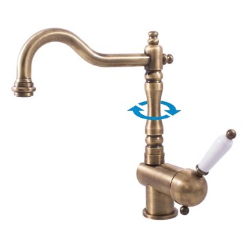RAV Slezák L508.0/8SM - drezová/umývadlová batéria LABE RETRO 25,6 cm stará mosadz