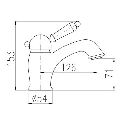 RAV Slezák L526.0CMAT - Umývadlová batéria LABE RETRO 15,3 cm matná čierna