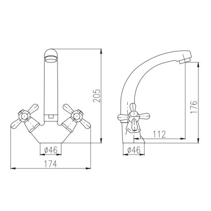 RAV Slezák MK120.0/2 - Umývadlová batéria MORAVA 17,6 cm lesklý chróm