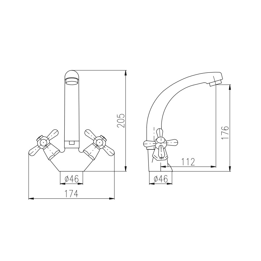 RAV Slezák MK120.0/2 - Umývadlová batéria MORAVA 17,6 cm lesklý chróm