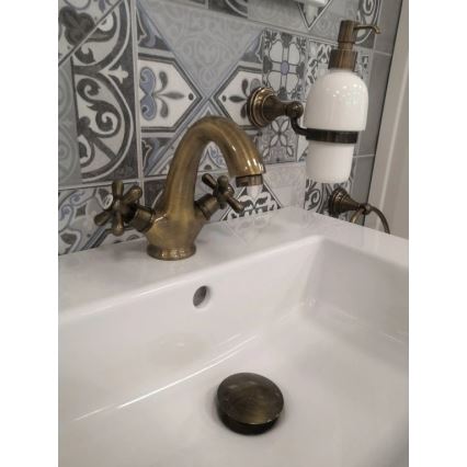 RAV Slezák MK128.0SM - Umývadlová batéria MORAVA RETRO 16 cm stará mosadz