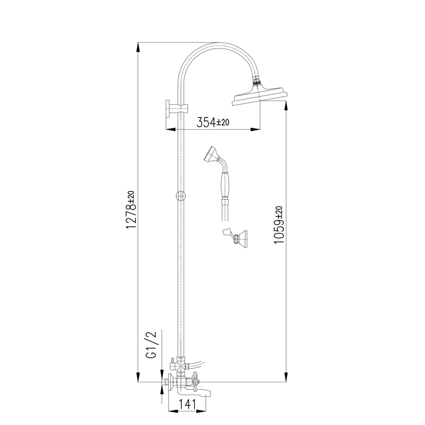 RAV Slezák MK154.5/3 - Vaňová súprava s batériou MORAVA, lesklý chróm
