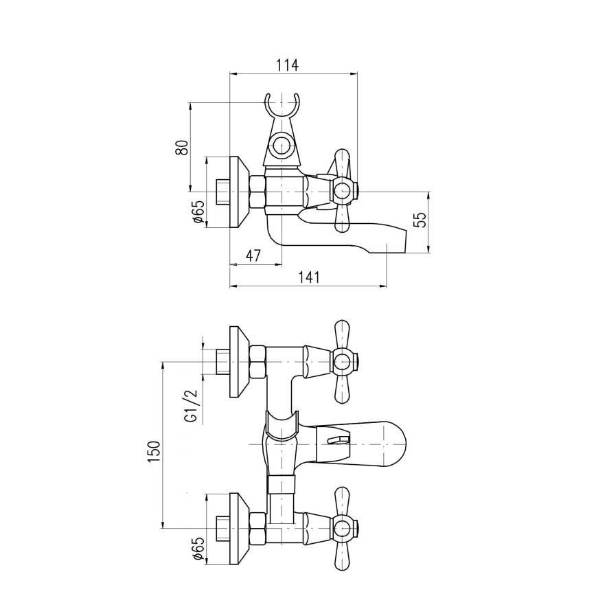 RAV Slezák MK154.5 - Vaňová batéria MORAVA lesklý chróm
