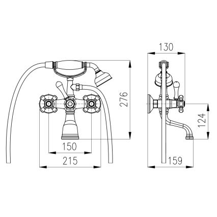 RAV Slezák MK559.5/2SM - Vaňová súprava s batériou MORAVA RETRO staromosadz