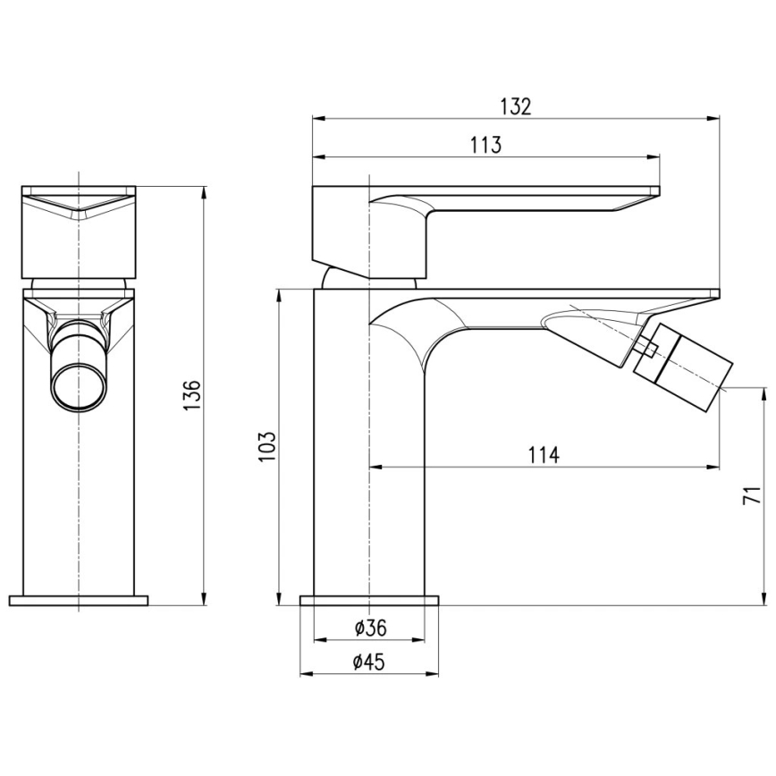 RAV Slezák NL144.0ZRK - Bidetová batéria NIL 13,6 cm, kartáčovaná ružovo-zlatá