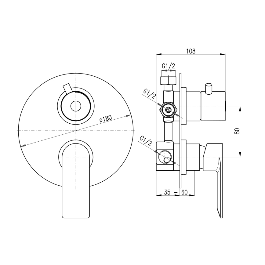 RAV Slezák NL187.3 - Sprchová batéria pre podomietkovú inštaláciu NIL lesklý chróm