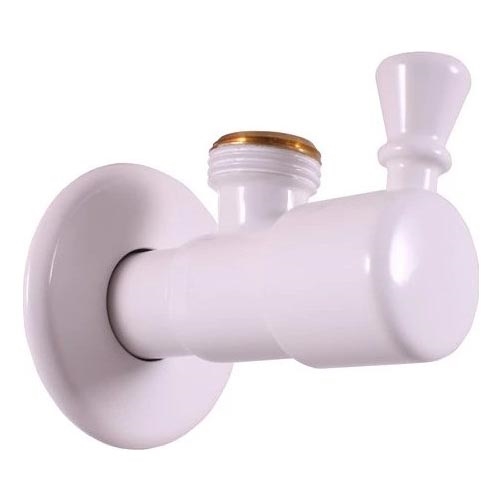 RAV Slezák RV0112B - Rohový ventil RETRO biely lesklý