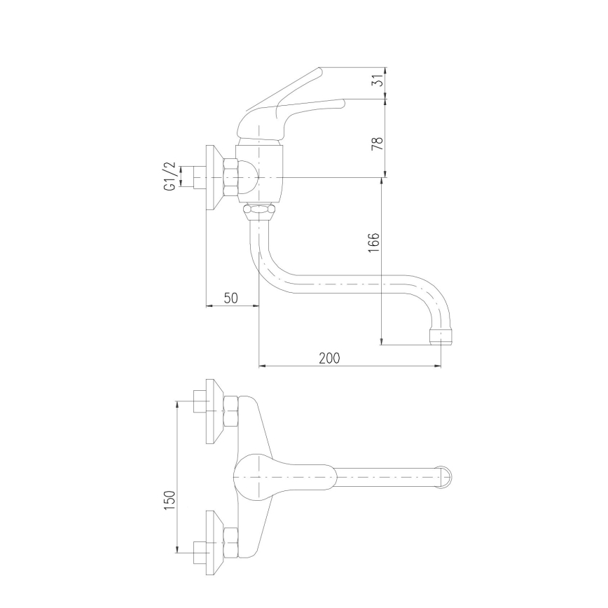 RAV Slezák SA001.5/21 - Drezová/umývadlová batéria SAZAVA lesklý chróm