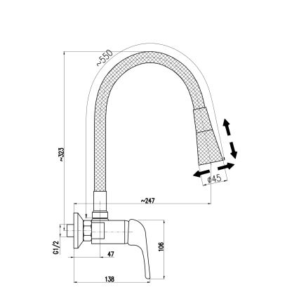 RAV Slezák SA002.5/13S - Drezová batéria SAZAVA 32,3 cm sivá/lesklý chróm