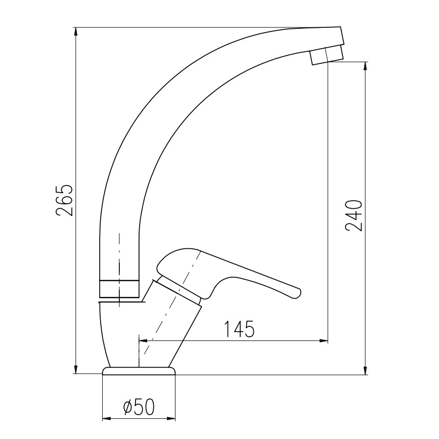 RAV Slezák SA006.0/3 - Drezová batéria SAZAVA 26,5 cm lesklý chróm