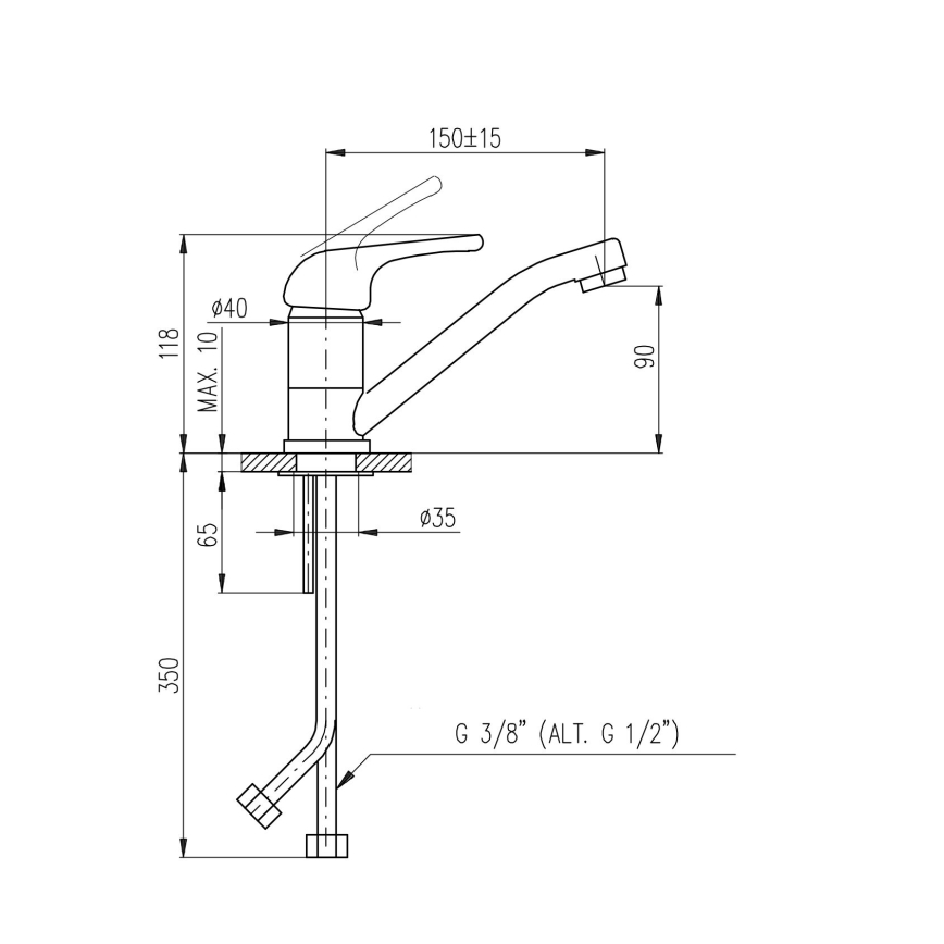 RAV Slezák SA015.0 - Umývadlová batéria SAZAVA 11,8 cm lesklý chróm