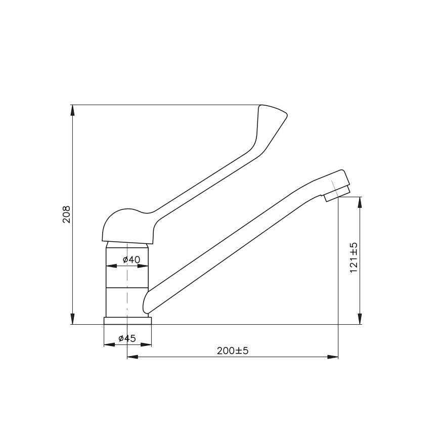 RAV Slezák SA605.0 - Umývadlová batéria s lekárskou pákou SAZAVA 20,8 cm lesklý chróm