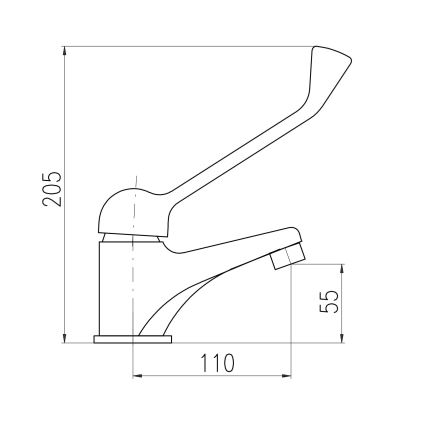RAV Slezák SA626.0 - Umývadlová batéria s lekárskou pákou SAZAVA 20,5 cm lesklý chróm