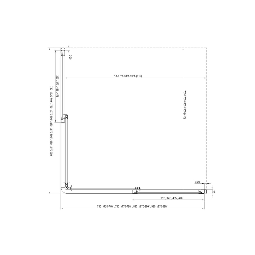 Ravak 14V701O2ZGS - Sprchový kút SUPERNOVA 90x90 cm biela