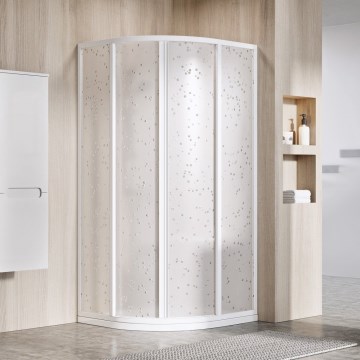 Ravak 3114O10211 - Štvordielny štvrťkruhový sprchovací kút SUPERNOVA 80x80 cm biela
