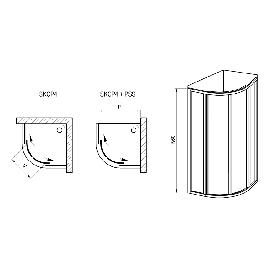 Ravak 3114O10211 - Štvordielny štvrťkruhový sprchovací kút SUPERNOVA 80x80 cm biela