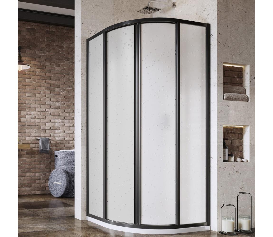 Ravak 3114O30211 - Štvordielny štvrťkruhový sprchový kút SUPERNOVA 80x80 cm čierny 3114O30211
