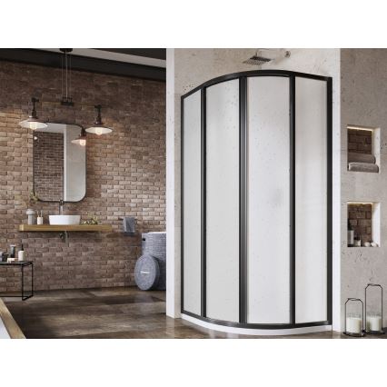 Ravak 3114O30211 - Štvordielny štvrťkruhový sprchový kút SUPERNOVA 80x80 cm čierny