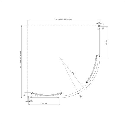 Ravak 3114O30211 - Štvordielny štvrťkruhový sprchový kút SUPERNOVA 80x80 cm čierny