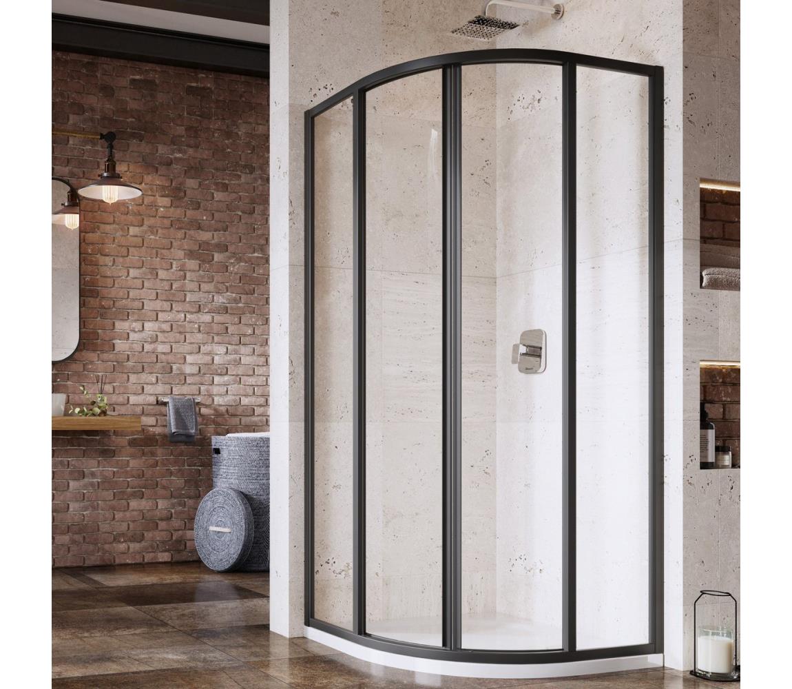 Ravak 3114O302Z1 - Štvordielny štvrťkruhový sprchový kút SUPERNOVA 80x80 cm čierny 3114O302Z1