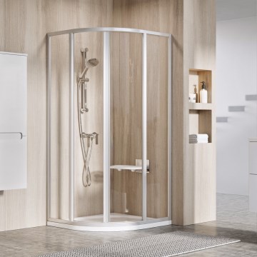 Ravak 3114OU02Z1 - Štvordielny štvrťkruhový sprchový kút SUPERNOVA 80 × 80 cm satin