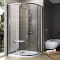 Ravak 37677U00Z1 - trojdielny štvrťkruhový sprchový kút PIVOT 90x90 cm satin